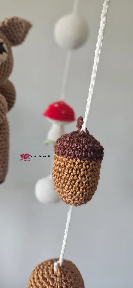 Móbile de Berço Para Quarto de Bebê em Crochê Amigurumi Tema Bosque Encantado - Imagem 5