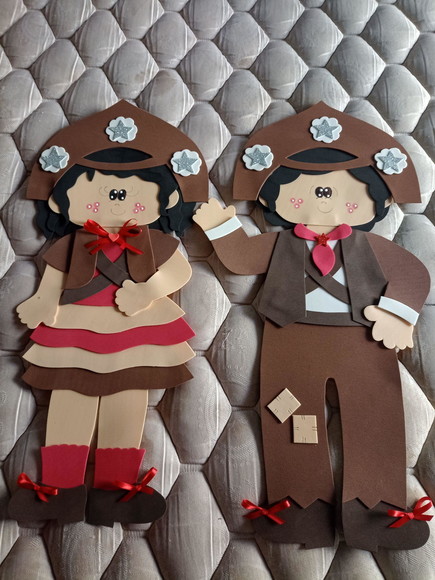 Decoração Menino e Menina do Sertão com 64 cm de Altura Cada - Imagem 2