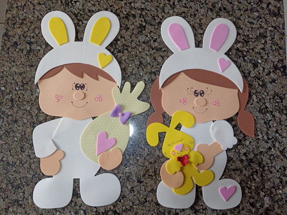 Painel de Páscoa com 5 Personagens de 30 A40 cm Vejam Fotos - Imagem 3