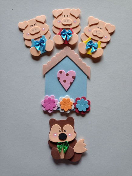 Mini Kit Palitoches 3 Porquinhos