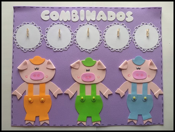 Cartaz combinados os 3 porquinhos