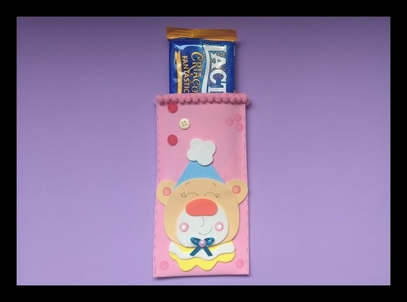 Porta barra de chocolate palhacinho