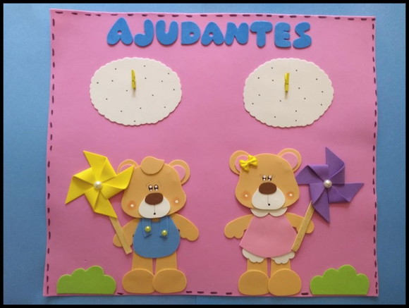 Cartaz ajudantes do dia tema ursinhos