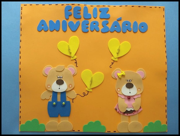 Cartaz aniversariantes ursinhos