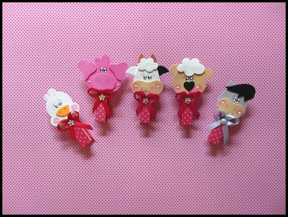 Pregadores decorados tema fazendinha