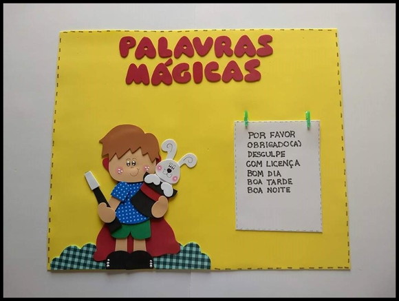 Cartaz palavras mágicas tema crianças