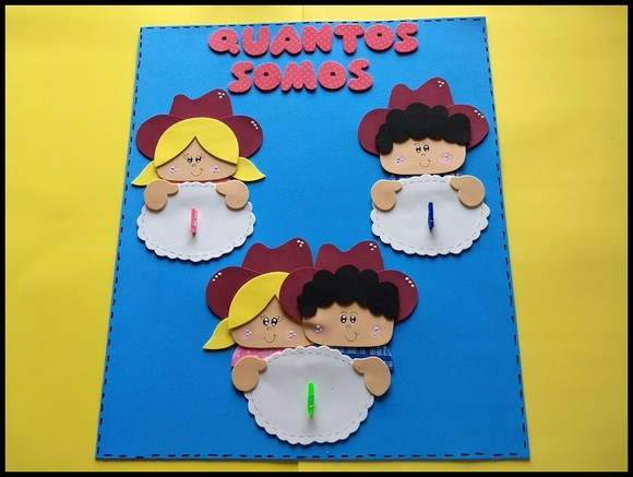 Cartaz quantos somos tema fazendinha