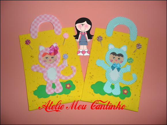 Bolsa porta doces gatinho