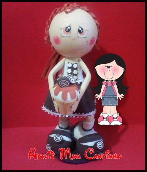 Fofucha cupcake chocolate 3d