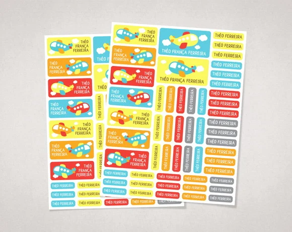 Etiquetas Escolares Aviãozinho