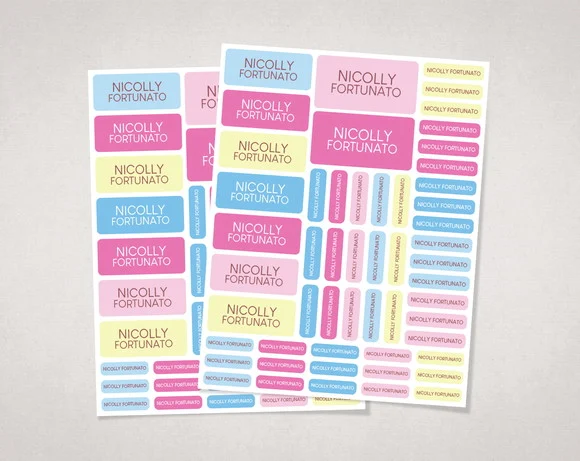 Etiquetas Escolares Baby Colors | Sem Tema