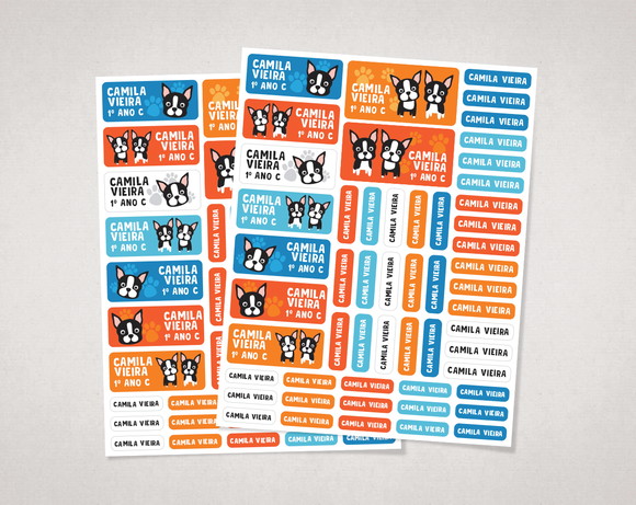 Etiquetas Escolares Boston Terrier