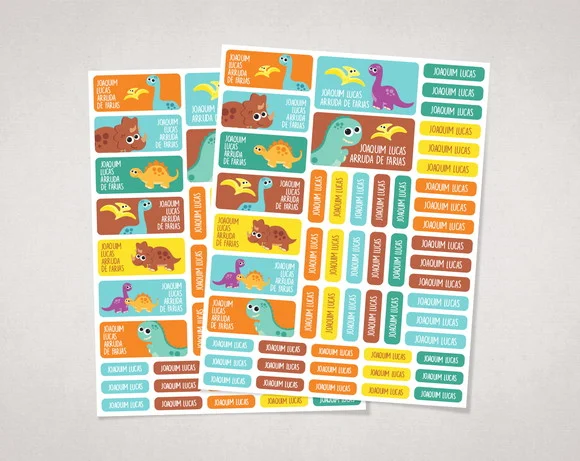 Etiquetas Escolares Dinos Baby
