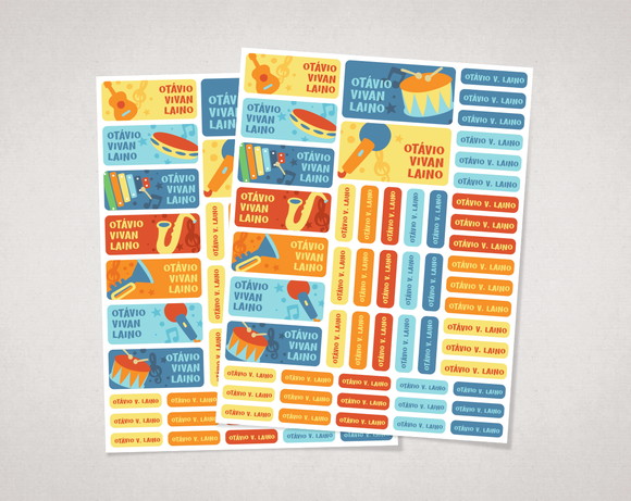 Etiquetas Escolares Instrumentos Musicais