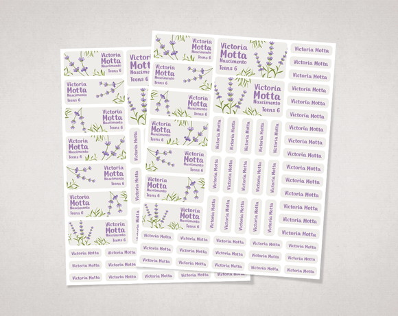Etiquetas Escolares Lavanda