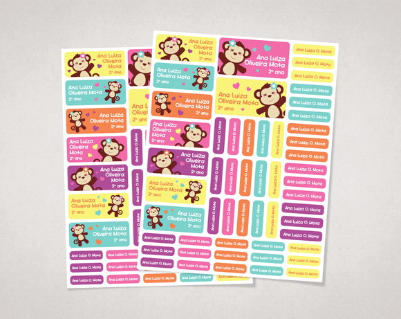 Etiquetas Escolares Macaquinha
