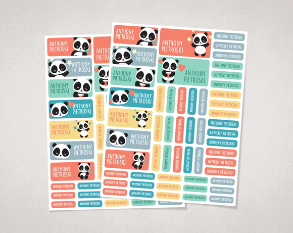 Etiquetas Escolares Panda