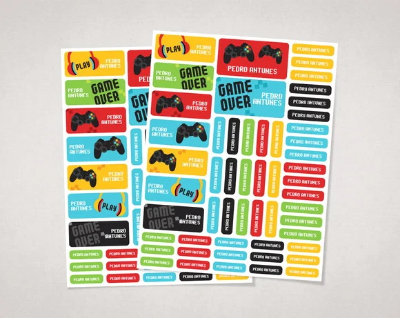 Etiquetas Escolares Vídeo Game