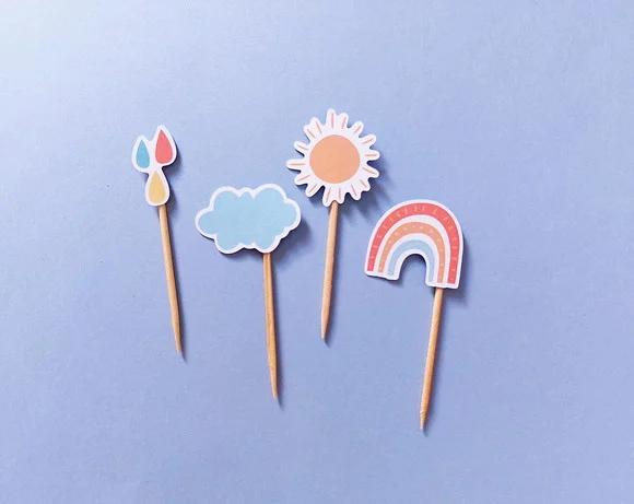 Mini Topper Arco-íris Boho