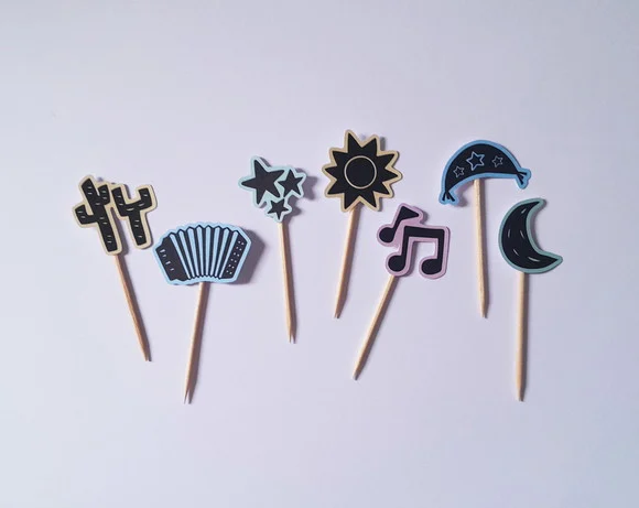 Mini Topper Cordel com Fundo Colorido