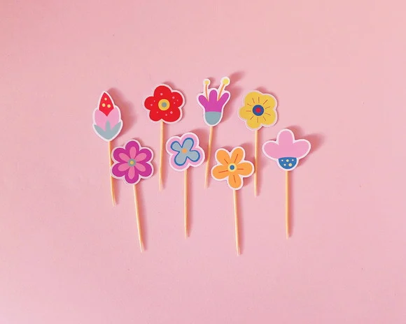 Mini Topper Flores Coloridas
