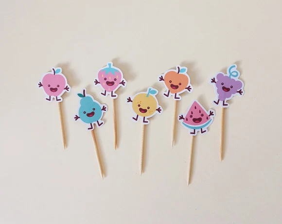 Mini topper Frutinhas Divertidas Candy Colors