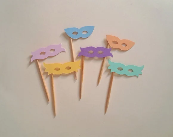 Mini topper Máscaras de Carnaval Candy Colors