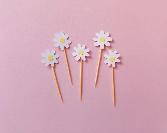 Mini Topper Margaridas em Camadas