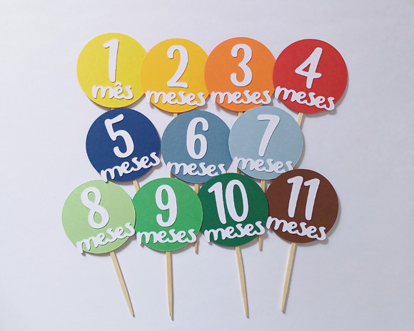 Kit Toppers para Mesversário Menino