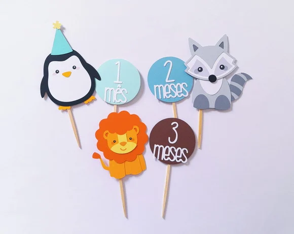Topo de Bolo para Mesversário | Kit com 3 Unidades