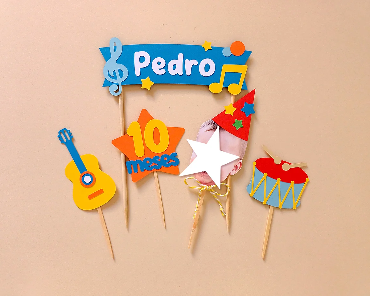 Topo de Bolo com Foto de Rostinho Instrumentos Musicais - Imagem 1