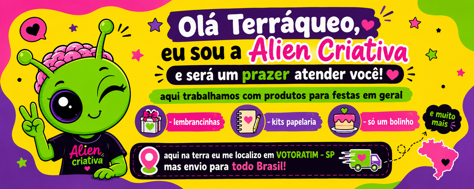 Banner de Alien criativa