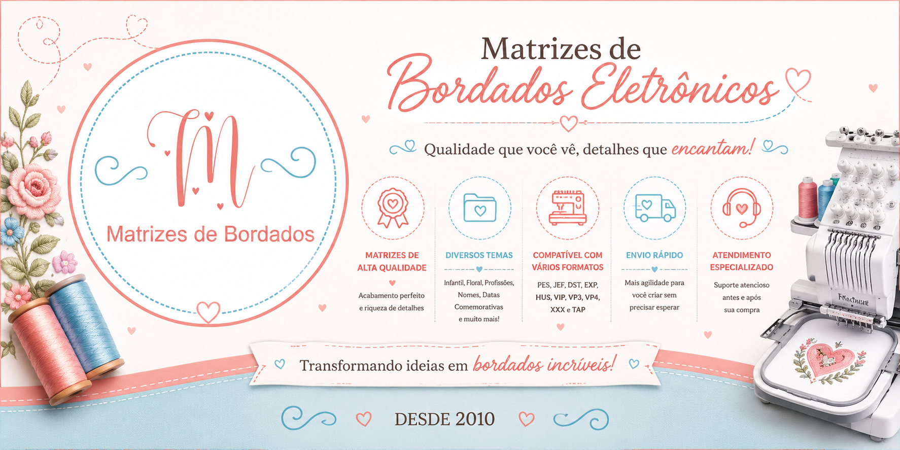 Banner de M Matrizes de Bordados