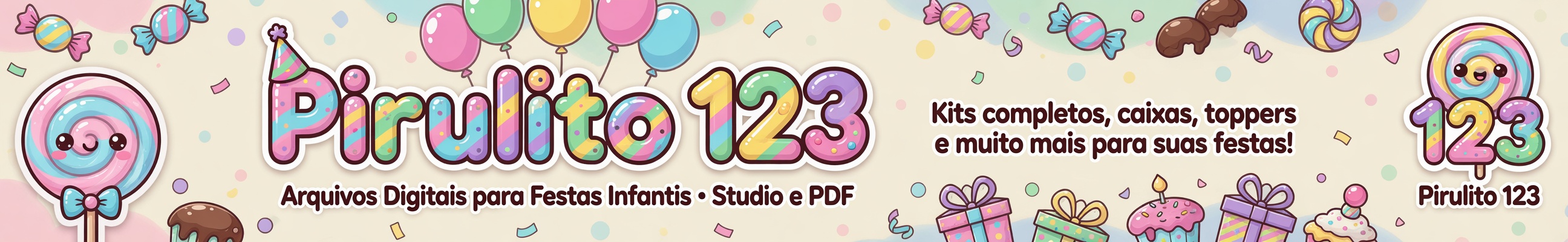 Banner de Pirulito 123 Arquivos Digitais