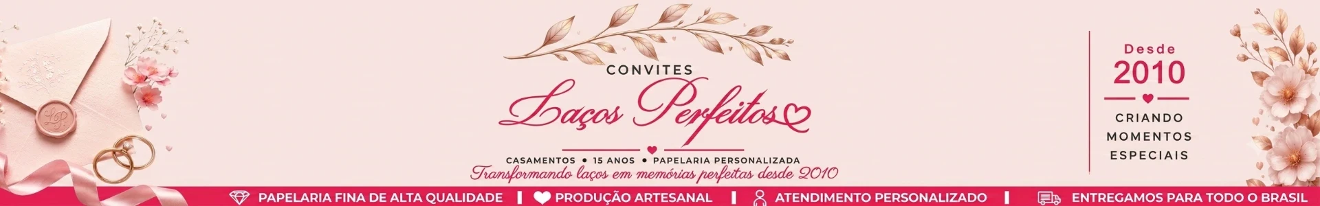 Banner de Convites Laços Perfeitos