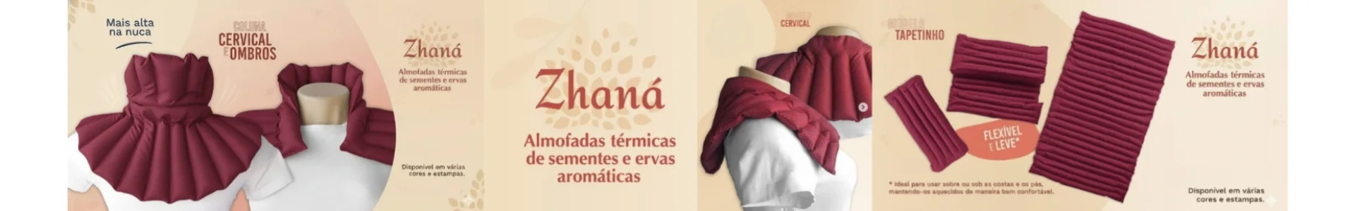 Banner de Zhana Almofadas Térmicas de Sementes e Ervas